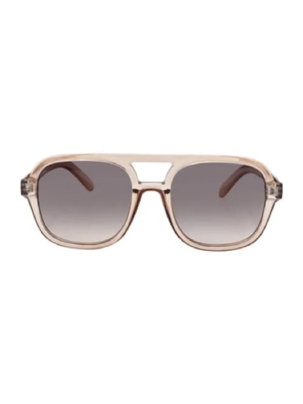 Square Aviator Brown Frame Smoke Lens Sunglasses - 100% UV Protection